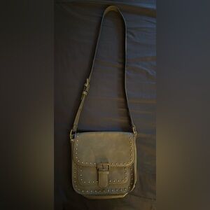 Hayden by Hayden Harnett Vintage Vegan leather olive green brass studded purse